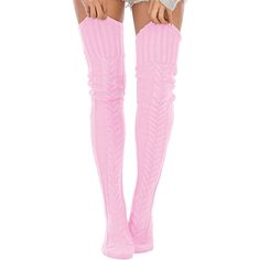 Specifications: Material: High quality Cotton blend fabric, super soft and warm. Over Knee Socks Length: 38 inches/95cm, Very elastic,One size fits most women with medium to slim built. Multi colors available, Make you look more fashionable. Tight rib top not easy to slip down when walking. Occasion: It is very suitable for matching with boots and skirts. It is a good choice to go to parties or wear at home. It is an indispensable item in autumn and winter. Design: Cable knit, the fabric is anti High Thigh Socks, Mens Winter Socks, Thigh High Leg Warmers, Winter Stockings, Thigh Socks, Knit Boot Socks, Over Knee Socks, Pink Socks, Over The Knee Socks