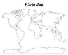 the world map is shown in black and white, with an outline of the countries