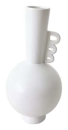 a white vase with holes in the middle on a white background, it appears to have been cut out