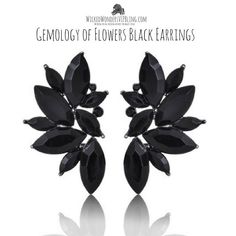 WOW WOW WOW! 😲    Looks at these GEM OF FLOWER EARRINGS a marquise-shaped rhinestones coalesce into a dramatic allure.  💎    THESE ARE:  1. Black or Red 🖤❤️  2. OH SOOOO Lovely 💗  3. lightweight YES LIGHTWEIGHT ᚛  4. SoOOOOo Dramatically Elegant 💎    https://wickedwondersvipbling.com/search?q=gemology&type=product Wings Earrings, Flower Geometric, Crystal Hanging, Popular Earrings, Stud Fashion, Flowers Black, Ear Earrings, Heart Flower, Climber Earrings