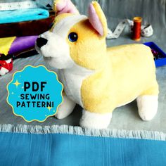 PATTERN ONLY for this cute little Corgi dog plushie! Suitable for adventurous beginners or those with more sewing experience, this pattern makes a corgi stuffed animal around 17cm tall and 29cm long from nose to butt. (Please note this is not a plushie but a PDF pattern to make one yourself!) This pattern includes: - Full materials list - Detailed step-by-step instructions - Printable pattern pieces that can be scaled to the size you want LANGUAGE: English This pattern is for personal use only. Corgi Stuffed Animal, Dog Plushie, Stuffed Animal Sewing, Corgi Plush, Softie Pattern, Monkey Stuffed Animal, Animal Sewing Patterns, Plushie Patterns, Sewing Stuffed Animals