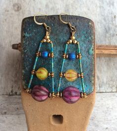 Boho Earrings,boho Chic Earrings,handmade Earrings,fashion Earrings,bohemian Earrings,czech Earrings,purple/yellow/blue Earrings,boho Women - Etsy Handmade Artsy Blue Beaded Earrings, Bohemian Yellow Drop Earrings, Yellow Teardrop Bohemian Jewelry, Yellow Bohemian Dangle Earrings, Yellow Bohemian Drop Earrings, Handmade Colorful Teardrop Earrings, Handmade Colorful Earrings For Beach, Bohemian Multicolor Czech Glass Beaded Earrings, Bohemian Multicolor Beaded Earrings In Czech Glass