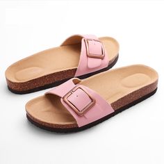 Goosecret Women Flat Sandals Summer Cork Clogs Comfort-Molded Slippers Fashion Casual Slides Beach Casual Summer Slippers, Summer Clogs, Suede Clogs, Cork Sandals, Beach Slides, Clog Slippers, Summer Slippers, Women's Slippers, Leather Clogs