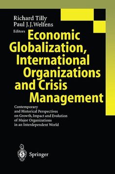 a book cover with the title economic, global organization and crisis management in an international world