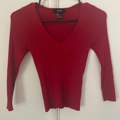 Forever 21 Red V Neck Sweater Top Women’s Size S Excellent Condition Welcome To Littlebeachco’s Closet On Poshmark, The Perfect Place To Find A Wardrobe Essential That You Love, At A Great Price And In An Eco Friendly Way. We Offer Brand New, Like New, And Preowned Clothing. Littlebeachco Offers A Variety Of Pieces And Styles. We Tend To Have Many Costal, Boho, And Staple Items To Add To Your Closet. Bundle 2 Or More Items And Save 15%. Offers Are Always Welcome. Thank You For Shopping Littlebea Red Stretch Tops From Forever 21, Red Stretch Top By Forever 21, Red Stretch Top From Forever 21, Fitted Red Forever 21 Top, Forever 21 V-neck Tops For Winter, Red Forever 21 Top For Night Out, Forever 21 Red Fall Tops, Forever 21 Red Tops For Fall, Red V Neck Sweater