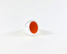 Legier Carnelian Oval Stone Signet Ring Modernist Oval Signet Ring As Gift, Modernist Oval Signet Ring For Gift, Modern Orange Oval Rings, Silver Oval Carnelian Signet Ring, Orange Oval Ring With Polished Finish, Oval Orange Ring With Polished Finish, Protection From Negative Energy, Aries Virgo, Oval Stone