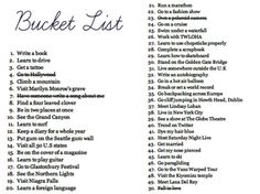 the bucket list is shown in black and white