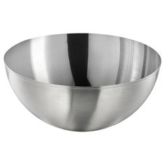 a stainless steel bowl is shown on a white background with no one in it yet