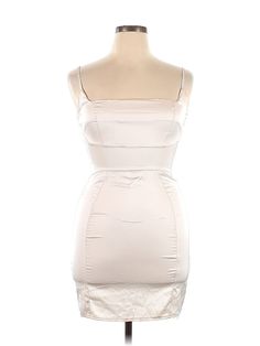 Assorted Brands Casual Dress Size: Large Ivory Dresses - used. 100% POLYESTER, Bodycon, Square, Short, Sleeveless | Casual Dress - Bodycon: Ivory Dresses - Used - Size Large Cream Sleeveless Satin Mini Dress, Cream Satin Sleeveless Mini Dress, Ivory Dresses, Casual Dresses For Women, Casual Dress, Casual Dresses, Bodycon Dress, Women Handbags, Womens Dresses