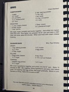 a recipe book with instructions on how to bake