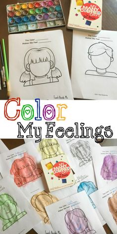 children's coloring pages with the words color my feelings on them and pictures of their drawings