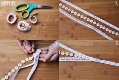 the steps to make a crochet bracelet with daisies