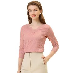 Made of lightweight semi-sheer fabric in a fitting silhouette, this elegant lace blouse is designed with a lace trim and full sleeves, which is an effortless option for weddings, night outings, or parties. A flattering deep V-neckline and long feminine sleeves, show your enchantment better. A scalloped lace trim and lace panel add a romantic feeling to this stretchy blouse, especially for teens, girls, or ladies. Slim fit design, makes you look more elegant. Perfect match mini skirts for a chic Lace Peplum Blouse, Halloween Floral, Lace Blouse Long Sleeve, Lace Peplum, Puff Long Sleeves, Denim Blouse, Long Sleeve Turtleneck, Embroidered Denim, Hem Style