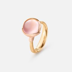 Lotus Ring size 2 in Yellow and Rose Gold  with Rose Quartz  |  Ole Lynggaard Copenhagen Pink Sapphire Bezel Ring, Sapphire Bezel Ring, Forest Ring, Engagement Ring For Him, Lotus Ring, Lotus Earrings, Wedding Day Jewelry, Engagement Ring For Her, Drop Pendant Necklace