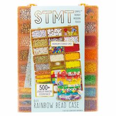 the rainbow bead case is packed with different beads