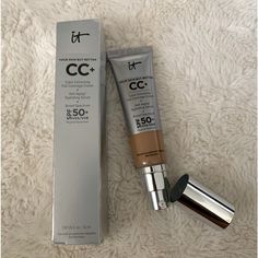 It Cosmetics Cc+ Cream Full Coverage Color Correcting Foundation With Spf 50+ In Shade Tan 100% Authentic Brand New In Box Size 1.08 / 32 Ml Fast Shipping Retails For $47 Cc Cream It Cosmetics, It Cosmetics Cc Cream, Silver Makeup, Foundation With Spf, It Cosmetics Foundation, Body Foundation, Lightweight Foundation, Color Correcting, Foundation Shades