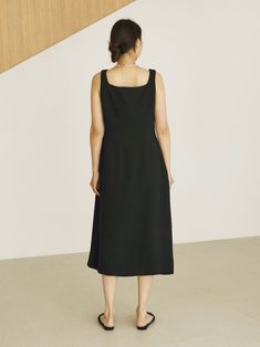 Midi length structured dress with square neckline and A line skirt. Dress up or down for office or weekend. Model is wearing MINUSEY ONE SIZE. ✔️ Free worldwide express shipping over $100✔️ Loved by 6,500+ customers✔️ Limited edition collections, maximum style⠀⠀⠀⠀⠀⠀⠀⠀⠀Stay ahead of the trend with can’t-find-anywhere-else staples. Your closet will thank you 💕 * MINUSEY ONE SIZE = EU 34-38, US 2-6* 100% Polyester* Dry clean* Made in Korea - Model Height: 170cm/5'7" (US2, EU34) Square Neck Midi Dress For Office In Summer, Square Neck Midi Dress For Work, Black Midi Dress With Straight Neckline For Work, Black Square Neck Dress For Work, Black Square Neck Work Dress, Classic Square Neck Midi Dress For Work, Dress With Square Neckline, Structured Dress, Line Skirt