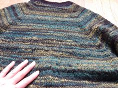 Vintage multicolor green/ black sweater, hand-knitted from mixed woolen yarn, nice and warm sweater. Ideal everyday wear for use in autumn/ winter. ladies Size: overs-sized Medium measured flat: total length 72 cm (28.3464567 inches) armpit to armpit 52 cm ( 20.4724409 inches) sleeve from collar 70 cm (27.5590551 inches) Condition: very good vintage condition. Ready to wear. Please read my shop policies before purchase! Green Wool Knitted Cardigan, Green Knitted Crew Neck Cardigan, Green Crew Neck Knit Sweater, Green Fair Isle Sweater For Fall, Black Wool Hand Knitted Sweater, Cozy Hand Knitted Green Sweater, Cozy Hand-knitted Green Sweater, Hand Knitted Green Knitting Pattern, Green Yarn Knitting Pattern