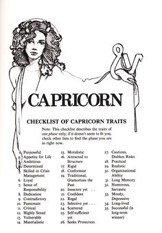 an advertisement for the capricorn