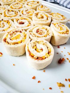 some food is laying out on a white platter and ready to be eaten,