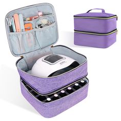 PRICES MAY VARY. 【High Quality & Multifunctional】Nail Polish Organizer Storage Case is made of high-density oxford fabric, more durable, not easy to tear. Double zipper is very smooth and durable. You can use nail storage organizer box for nail tech as craft bag, sewing bag, cosmetic bag, essential oil storage or medicine bag. 【Get Organized】Double Layer Design - Large Space. Upper layer of nail polish case organizer can hold UV LED nail lamp, nail drill kit. Bottom layer with detachable divider Nail Supplies Organization, Nail Organizer, Nail Polish Case, Nail Storage, Nail Organization, Light Nail Polish, Nail Polish Holder, Essential Oil Holder, Nail Bags