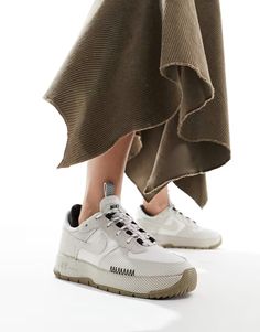 Nike Air Force 1 Wild sneakers in stone | ASOS Nike Air Force 1man, Nike Thea Mid, Nike Air Max Jordan, New Nike Air Force, Shoe Technology, Nike Branding, Nike Brand, Beige And Black, Leggings Sale