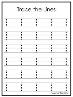 trace the lines worksheet with numbers for children to practice their handwriting and writing skills