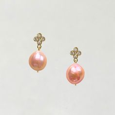 From the same strand as the pinks this pair of baroque pearls have a more apricot hue to them. Natural non- dyed peach pearls with diamond quad tops. Non dyed peach pearls White diamond quad tops Elegant Orange Pearl Drop Jewelry, Elegant Coral Jewelry With Pearl Drop, Elegant Pink Teardrop Pearl Earrings, Diamond Drops, Baroque Pearls, Ring Necklace, White Diamond, Pearl White, Apricot