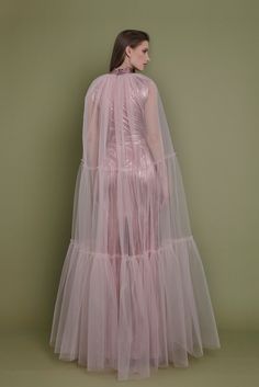 Description Pink Column, Long dress Sleeveless Closed neckline Dry Clean Made in Lebanon EDFW23 1767LD Tulle Cape, Tulle Ruffles, Plastic Dress, Blush Dress, Evening Dresses Online, Unique Prom Dresses, Dress Slim, Cut Dress, Fashion Days