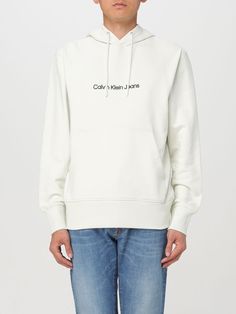 Sweatshirt CALVIN KLEIN Men color White Calvin Klein Sweatshirt, White Calvin Klein, Ck Jeans, Calvin Klein Collection, Men Sweatshirt, Sweatshirt For Men, Calvin Klein Men, Italian Fashion Designers, Mens Activewear