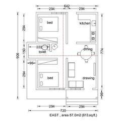 the floor plan for a bedroom and bathroom