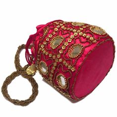 ITEM DETAIL Ideal For : Women Or Girls Color : Pink Outer Material : Silk Fabric Glass work | Inner Material : Soft Silk Potli Size : Length 6.5 inch x Width 5 inch Occausion : Use on wedding, party or other famaliy fanctions, dandiya, traditional fanctions also you give return gifts in this potli bag. | Product colour may slightly vary due to photographic lighting sources or your monitor settings.Product colour may slightly vary due to photographic lighting sources or your monitor settings. Wel Potli Purse, Traditional Mirror, Fabric Glass, Potli Bag, Traditional Mirrors, Return Gifts, Potli Bags, Glass Work, Wedding Clutch