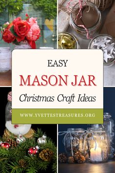 mason jar christmas craft ideas with text overlay