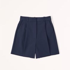 Nwt Abercrombie Women’s Large Ultra High Rise Tailored Short Blue Abercrombie (women), Dad Shorts, Indigo Color, Mom Denim, Abercrombie And Fitch Shorts, Indigo Colour, High Rise Denim Shorts, Belted Shorts