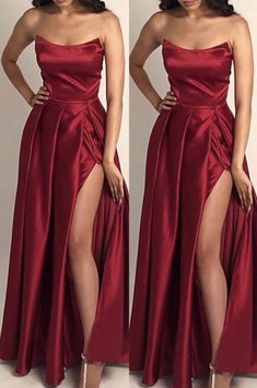 Prom Dress Corset, Maroon Prom Dress, Strapless Homecoming Dresses, Dr Wardrobe, Burgundy Prom, Fancy Outfit, Satin Bustier, Beautiful Evening Dresses, Dress Corset