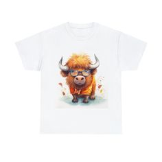 A cute Bison desing on a Tshirt made from 100% comfort cotton is the perfect choice for you. You will want to wear it all the time because it is beautifully charming, comfortable and suitable for everything. Our customers are important to us, so please contact us if there is a problem so that we can solve it and you will be satisfied ,happy and complete with the order Watercolor drawing design 100% cotton for ultimate comfort Loose fit for a relaxed feel Suitable for all ages Available in various sizes Funny Cotton Shirt As Gift, Funny Cotton Shirt As A Gift, White Shirt With Cartoon Print As Gift, Relaxed Fit Shirt With Funny Print As Gift, Casual White T-shirt As A Gift, Funny Cotton Shirt Gift, White Casual T-shirt As A Gift, Relaxed Fit Shirt With Funny Print For Gift, White Casual T-shirt As Gift