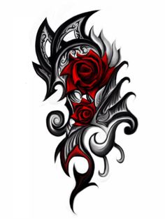 a rose tattoo design on white paper