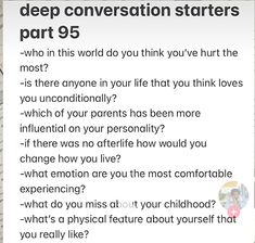 Intimate Questions, Deeper Conversation, Relationship Questions