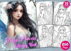 the fairy princess coloring book is available for adults and children to color in with their favorite characters