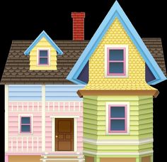 an image of a house with three different colors on the front and one in the back