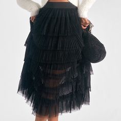 Step Into A World Of Whimsy And Sophistication With Our Stunning Tulle Layered Skirt By Elan. Crafted From Delicate, Soft Tulle, This Skirt Features Multiple Cascading Layers That Create A Dreamy, Voluminous Silhouette Tulle Layered Skirt, Cascading Layers, Soft Tulle, Layered Skirt, A World, Tulle Skirt, Womens Skirt, Skirt, Women Shopping