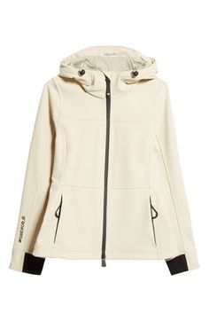 The Italian label known for its impeccable outerwear brings forth a cold-weather essential boasting a stretchy, lightweight fabrication and a protective hood. 25" length (size 2) Two-way front-zip closure Drawcord-toggle hood Front zip pockets Lined 53% polyester, 35% polyamide, 2% elastane Machine wash, line dry Imported Designer Clothing Windproof Stretch Winter Outerwear, Winter White Outdoor Jacket With Detachable Hood, Fitted Hooded Jacket With Detachable Hood For Outdoor, Functional Fitted Outerwear With Adjustable Hood, Cream Nylon Hooded Outerwear, Cream Hooded Nylon Outerwear, Cream Outerwear With Double-lined Hood For Outdoor, Sporty Cream Outerwear For Outdoor, Cream Outdoor Outerwear With Double-lined Hood