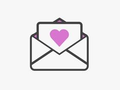 an envelope with a heart in it