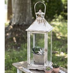 Metal & Glass Emerson Lantern For Pillar Candles-CTW Home-The Village Merchant Rustic Lantern Centerpieces, Farmhouse Decor Trends, Backyard Escape, Farmhouse Lantern, Lantern Centerpieces, Rustic Lanterns, Primitive Homes, Bar Wedding, Bridal Shower Centerpieces