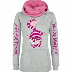 Cheshire Cat Hoodie, Alice In The Wonderland, Alice In Wonderland Theme, We're All Mad Here, Christmas Clothing, Disney Clothes, Cat Hoodie, Down The Rabbit Hole, Christmas Style