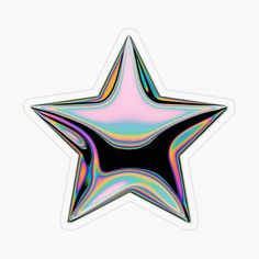 a star sticker on a white background with multicolored holographics