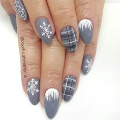 Winter Manicure, Plaid Nails, Nail Colors Winter, Snowflake Nails, Winter Nail Art, Winter Nail Designs, Winter Nail