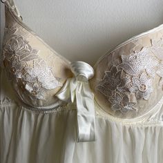 Nwt Sexy Intimate Set For That Special Night Cream Camisole For Wedding Night, Wedding Camisole With Built-in Bra, Wedding Intimate Camisole With Built-in Bra, White Lined Camisole, White Sheer Bra For Party, Sheer White Party Bra, White Sheer Party Bra, Flora Nikrooz, Women's Intimates