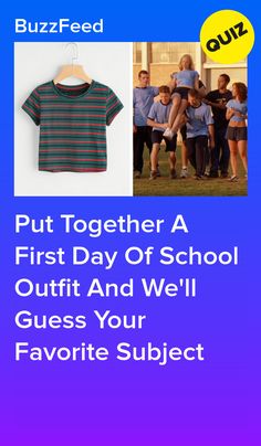 an advertisement for a school uniform and we'll guess your favorite subject on it