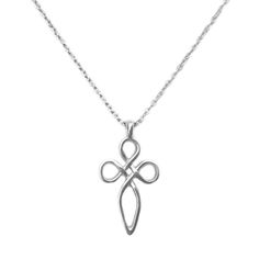 Celtic Infinity Cross Necklace for Women, Memorial Jewelry, Confirmation Gift Teen Girl, Stainless Steel, Celtic Knot, Silver Cross Pendant Symbolic Stainless Steel Cross Necklace, Adjustable Stainless Steel Cross Necklace, Elegant Nickel-free Cross Pendant Necklace, Infinite Symbol, Infinity Cross, Celtic Knot Designs, Silver Cross Pendant, Celtic Symbols, Irish Heritage